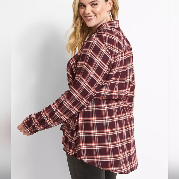 Lane Bryant Tops - Lane Bryant Plus Size No Peak Button Front Flannel